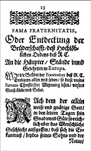 Fama fraternitatis, et Rosenkorsmanifest fra 1614